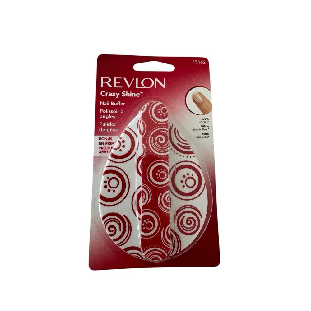 REVLON Crazy Shine Nail Buffer/ Mini Nail File Top Coat Shine Manicure 15162